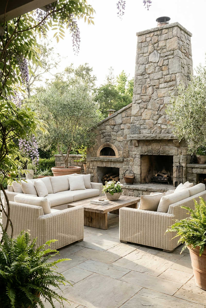 Outdoor Fireplace Oasis 1