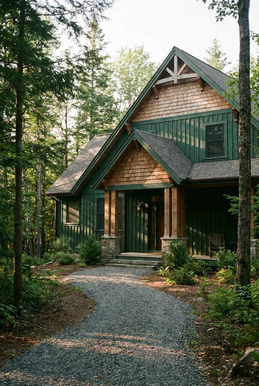 Deep Forest Green with Natural Cedar 1