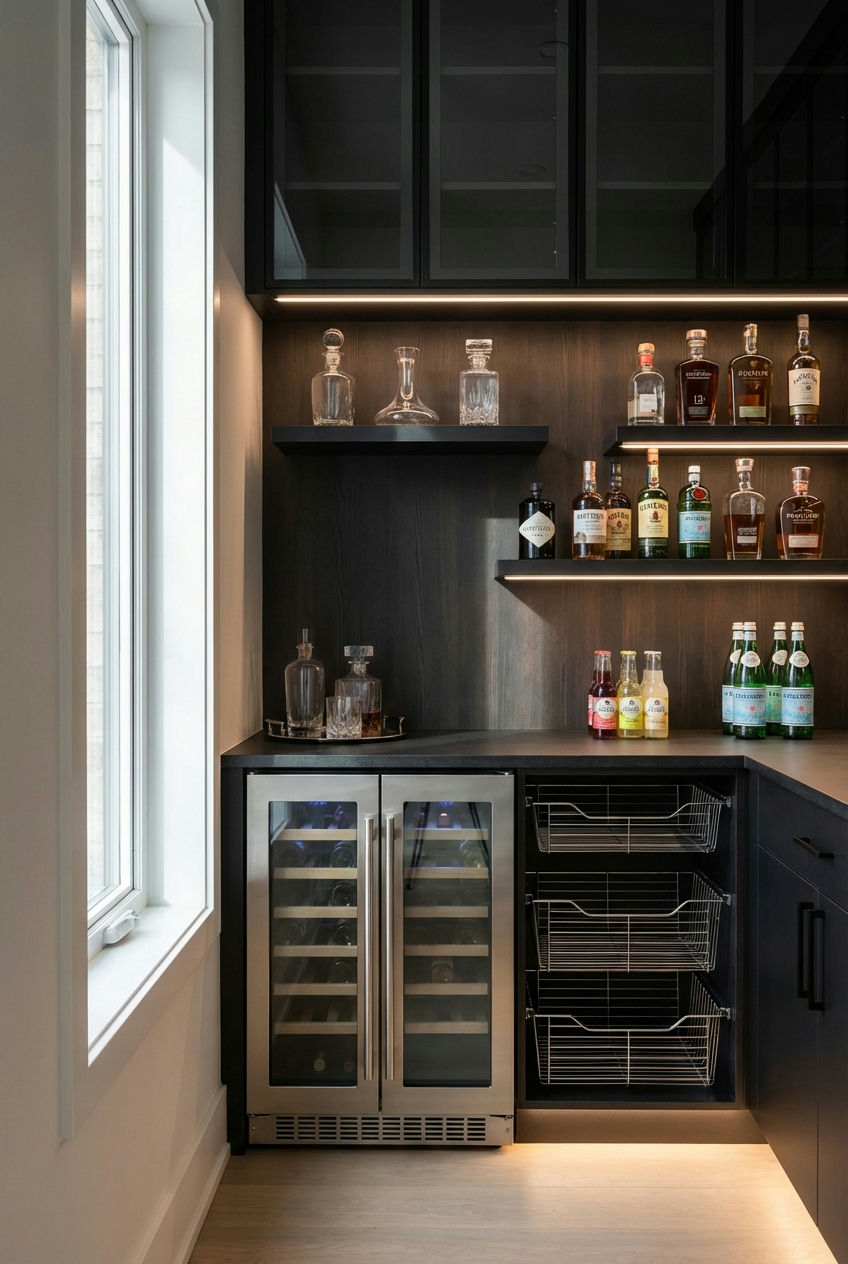 Integrated Wine Rack & Beverage Center 2