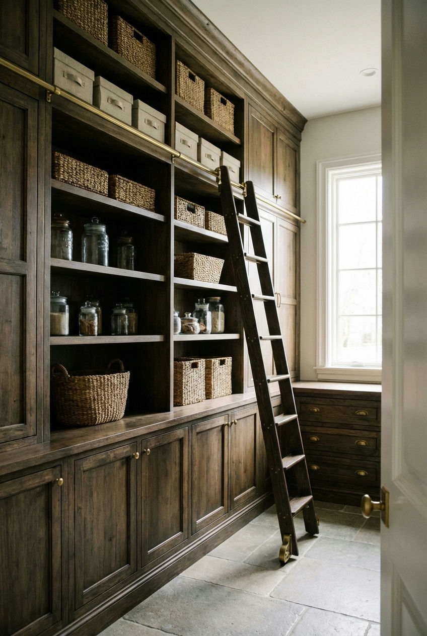 Pantry Ladders for High Storage 1