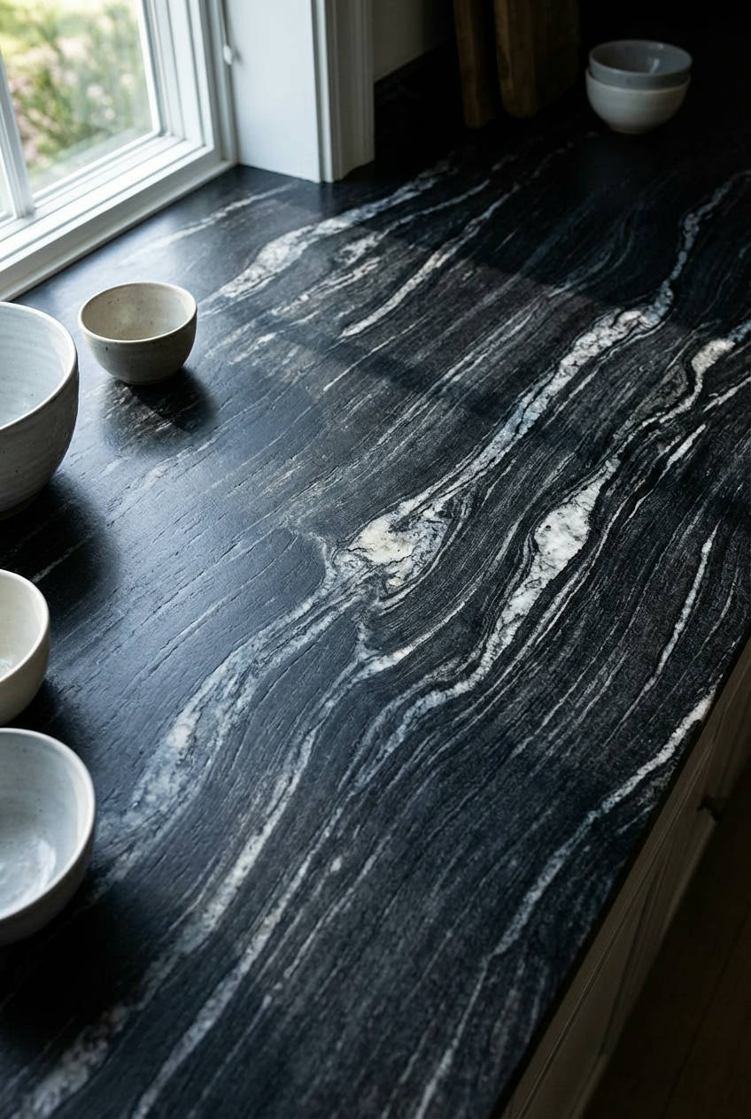 Stone Countertops with Organic Veining 2