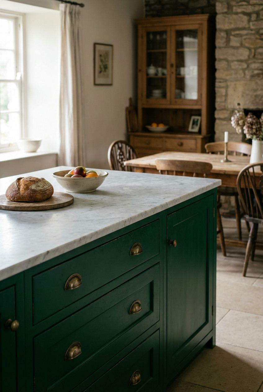 Deep Emerald Green Cabinets 2