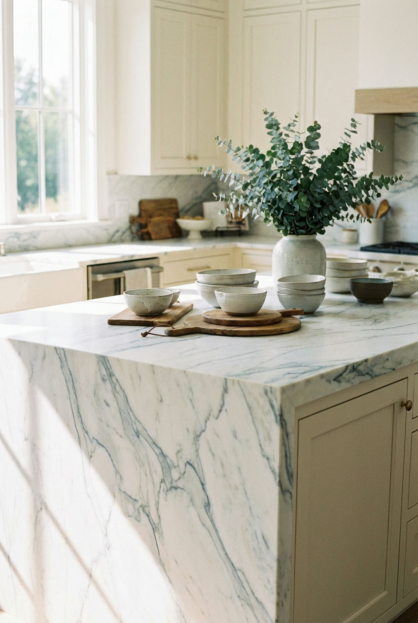 Stone Countertops with Organic Veining 1