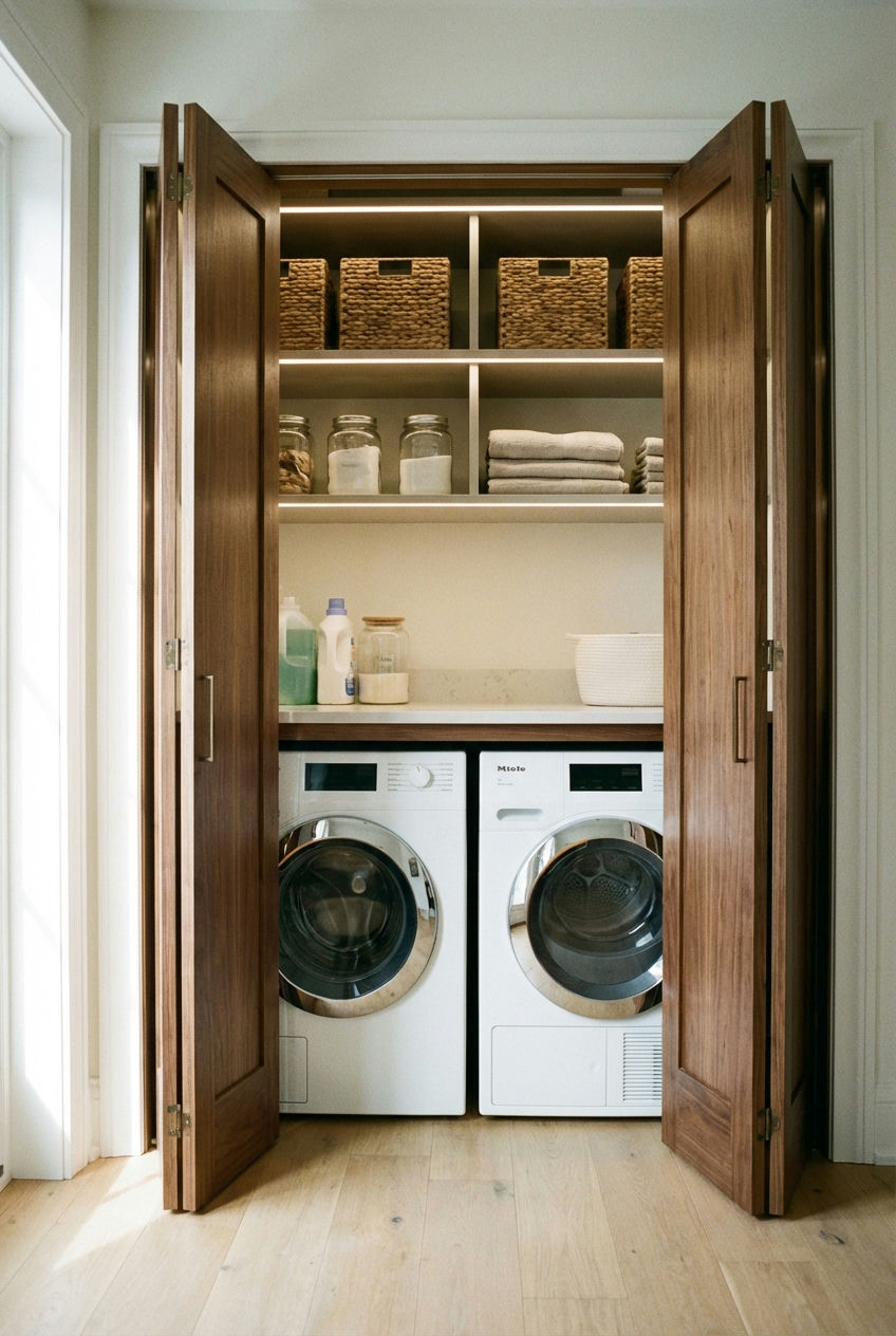 Dedicated Laundry Closet with Doors 1
