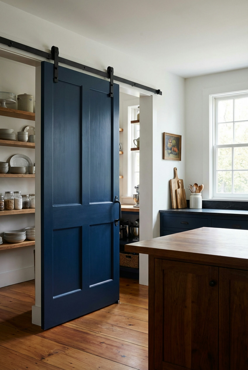 Deep Navy Barn Door 1