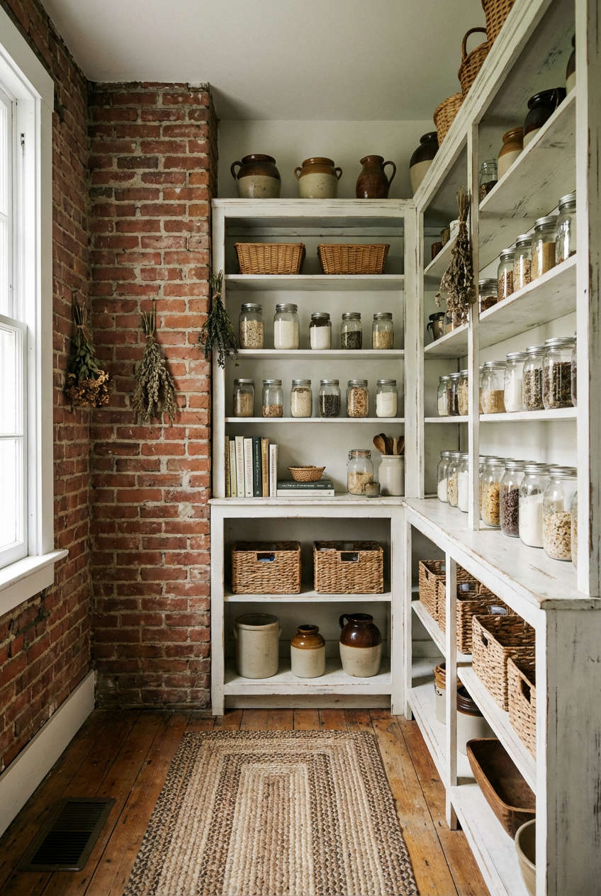 Exposed Brick Walls in Pantry 1