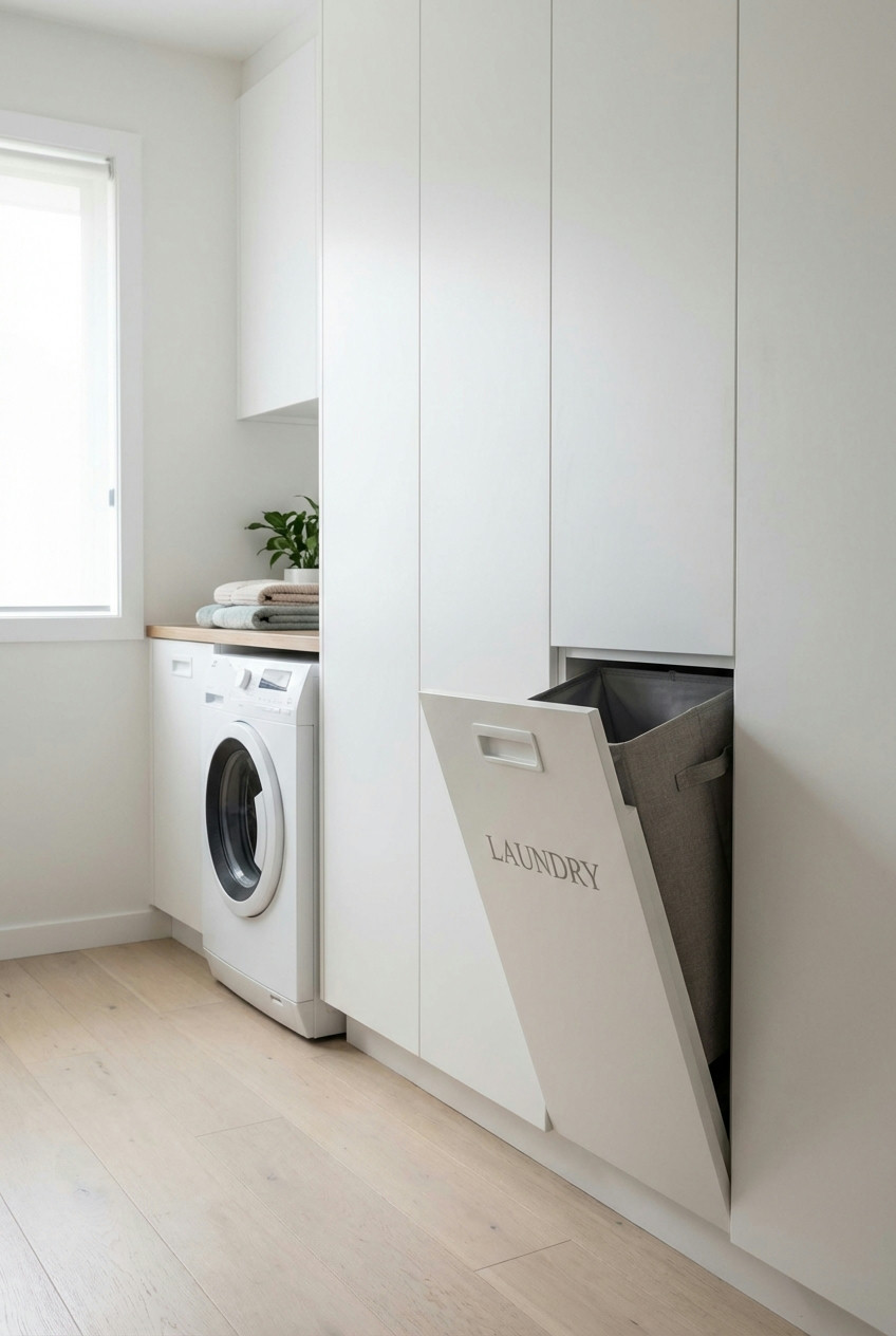 Hidden Laundry Baskets in Cabinets 2