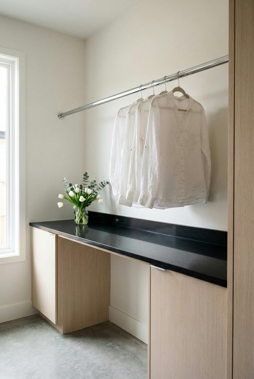 Overhead Storage Rod for Hanging Clothes 1