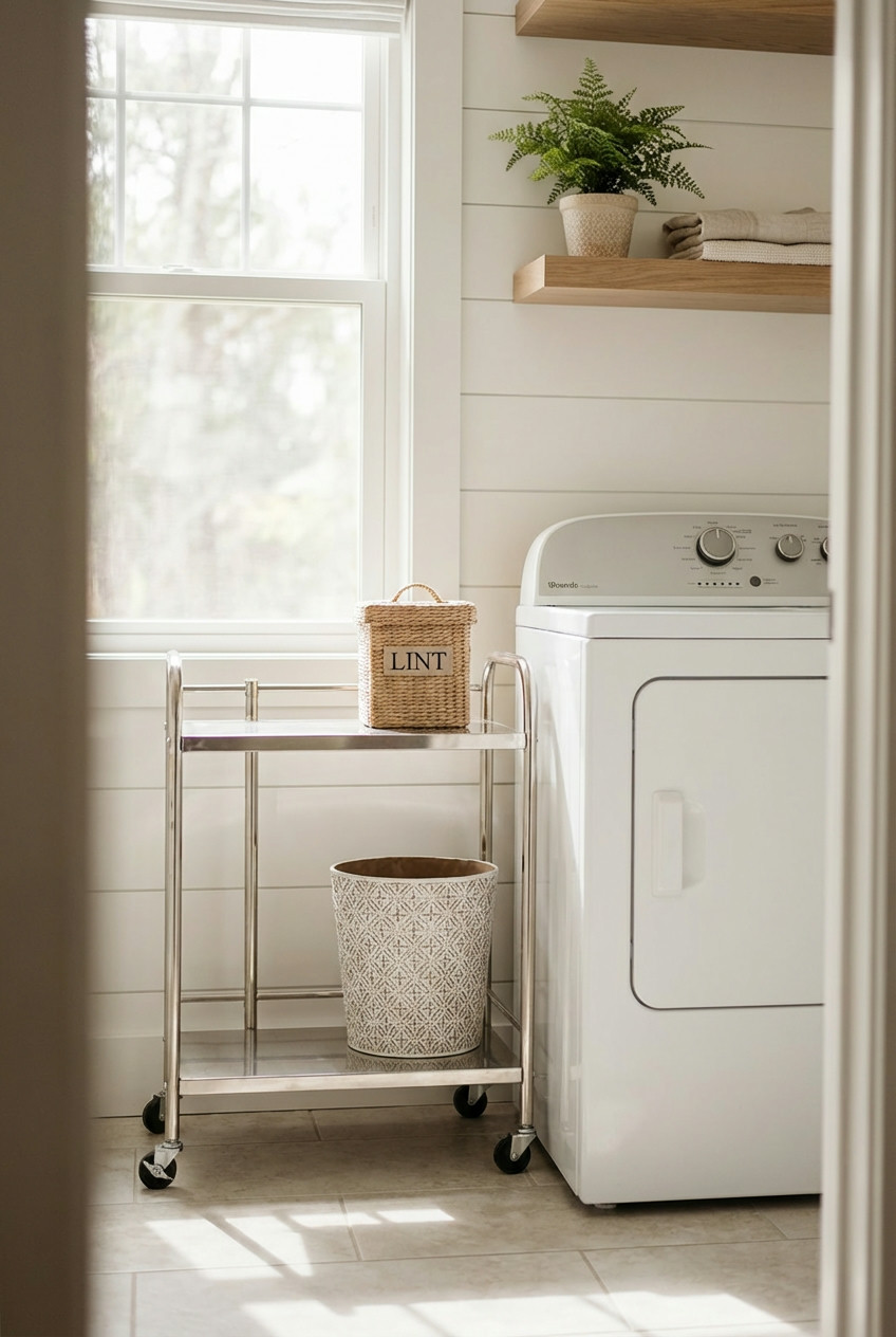 Rolling Cart for Lint and Trash 1