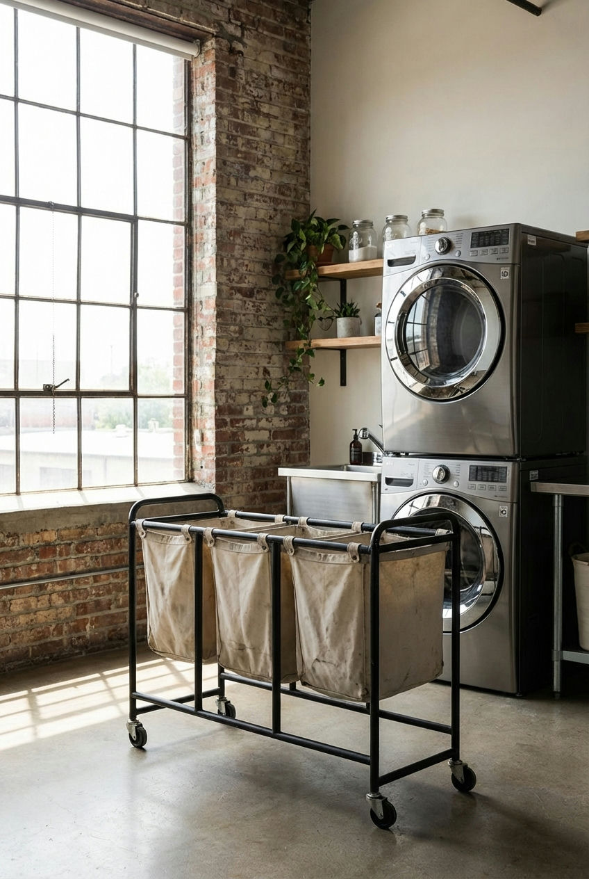 Rolling Laundry Carts with Multiple Baskets 2