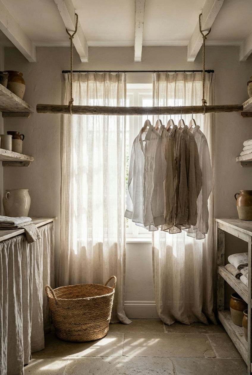 Overhead Storage Rod for Hanging Clothes 2