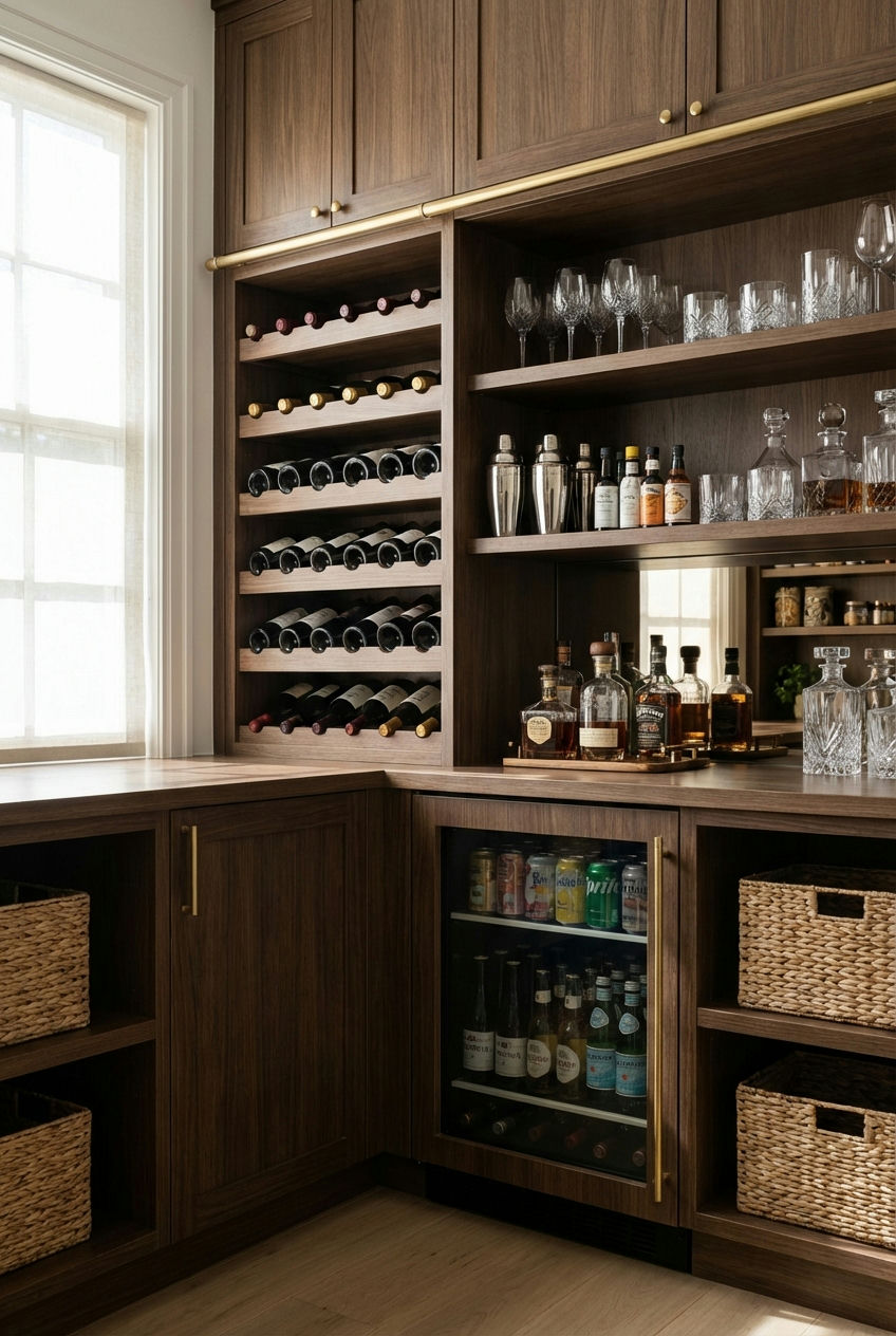 Integrated Wine Rack & Beverage Center 1