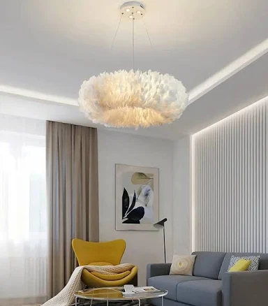 Glade Ostrich Feather Modern Chandelier