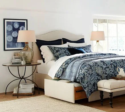 Pottery Barn Upholstered Platform Bed...
