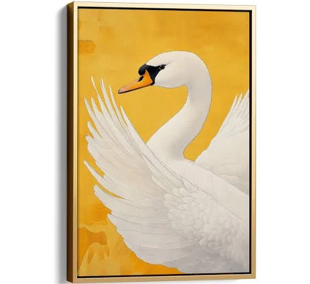 Moncasso White Swan No3 Print Yellow ...