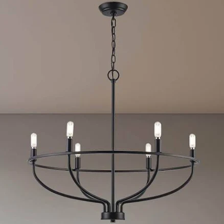 Monteaux Lighting 6-Light Black Round...