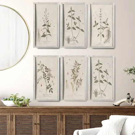 Rustic Wood Framed Botanical Prints