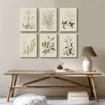 Vintage Botanical Wall Art Set of 6