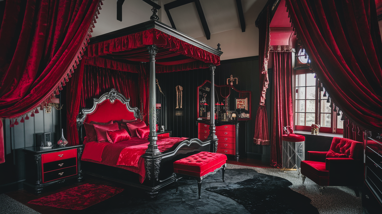 31 Luxury Red and Black Bedroom Design Ideas - A House in the Hills