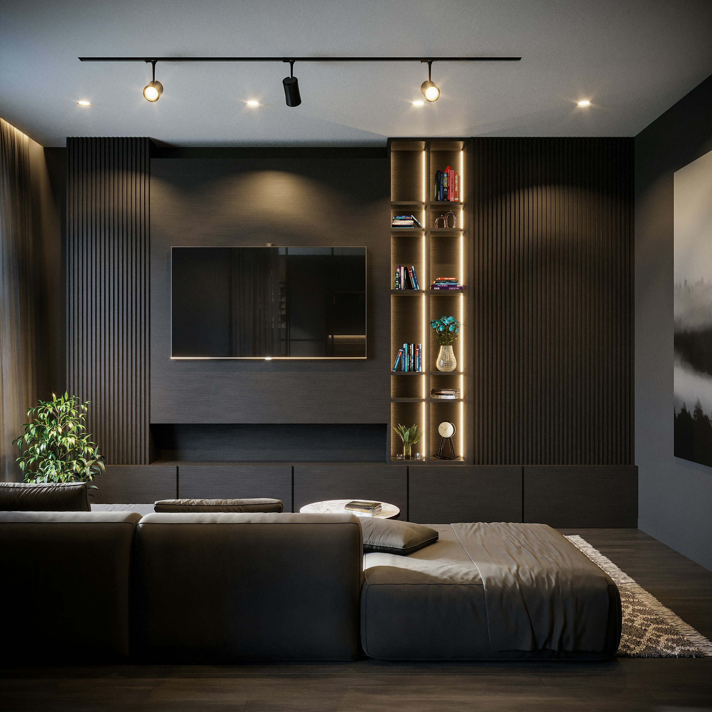 All these interior images are computer generated images from project called CGI : BLACK INTERIOR you can see full project from this link : https://www.behance.net/gallery/153111917/CGI-BLACK-INTERIOR