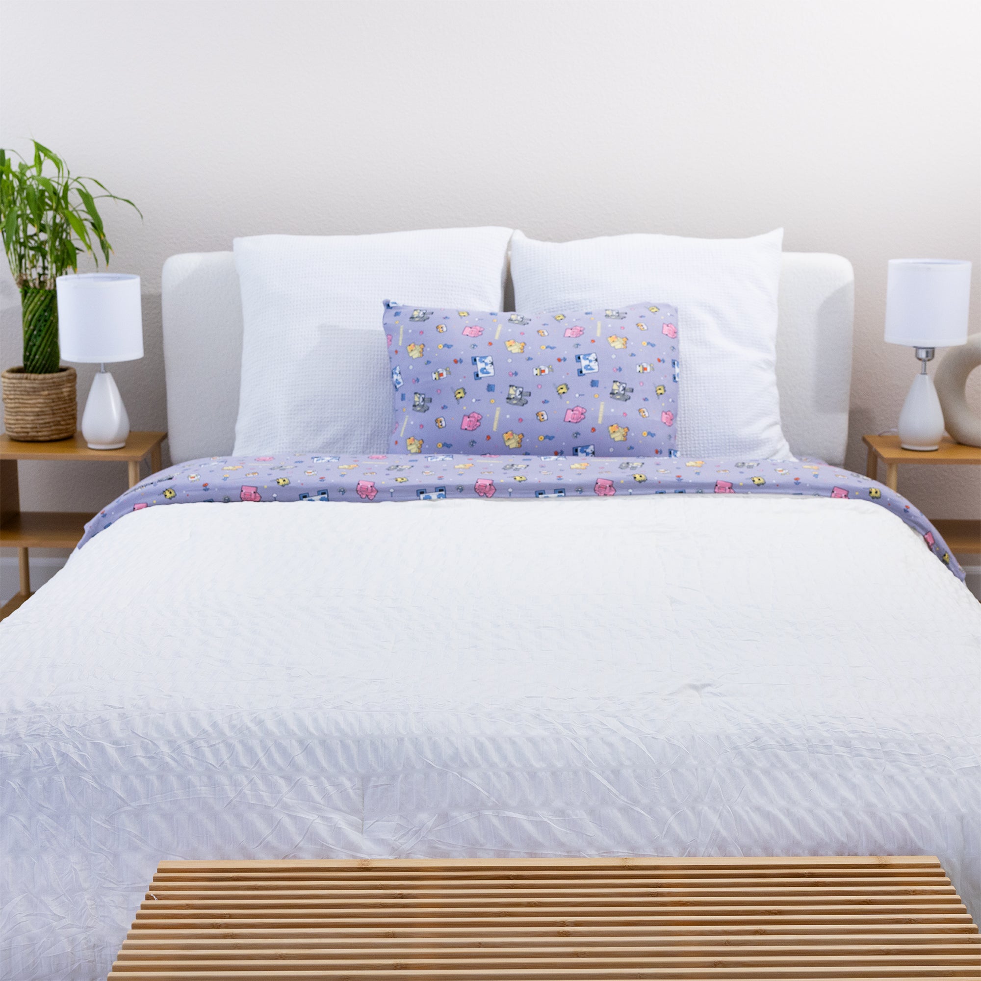 Bellabu Bear Minecraft Pixel Pals Bamboo Viscose Full Sheet Set