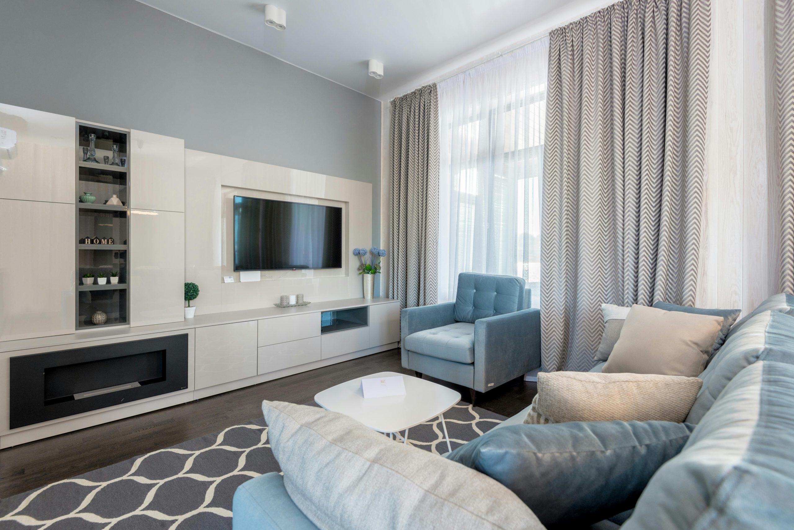 Contemporary living room featuring stylish furniture and elegant decor.