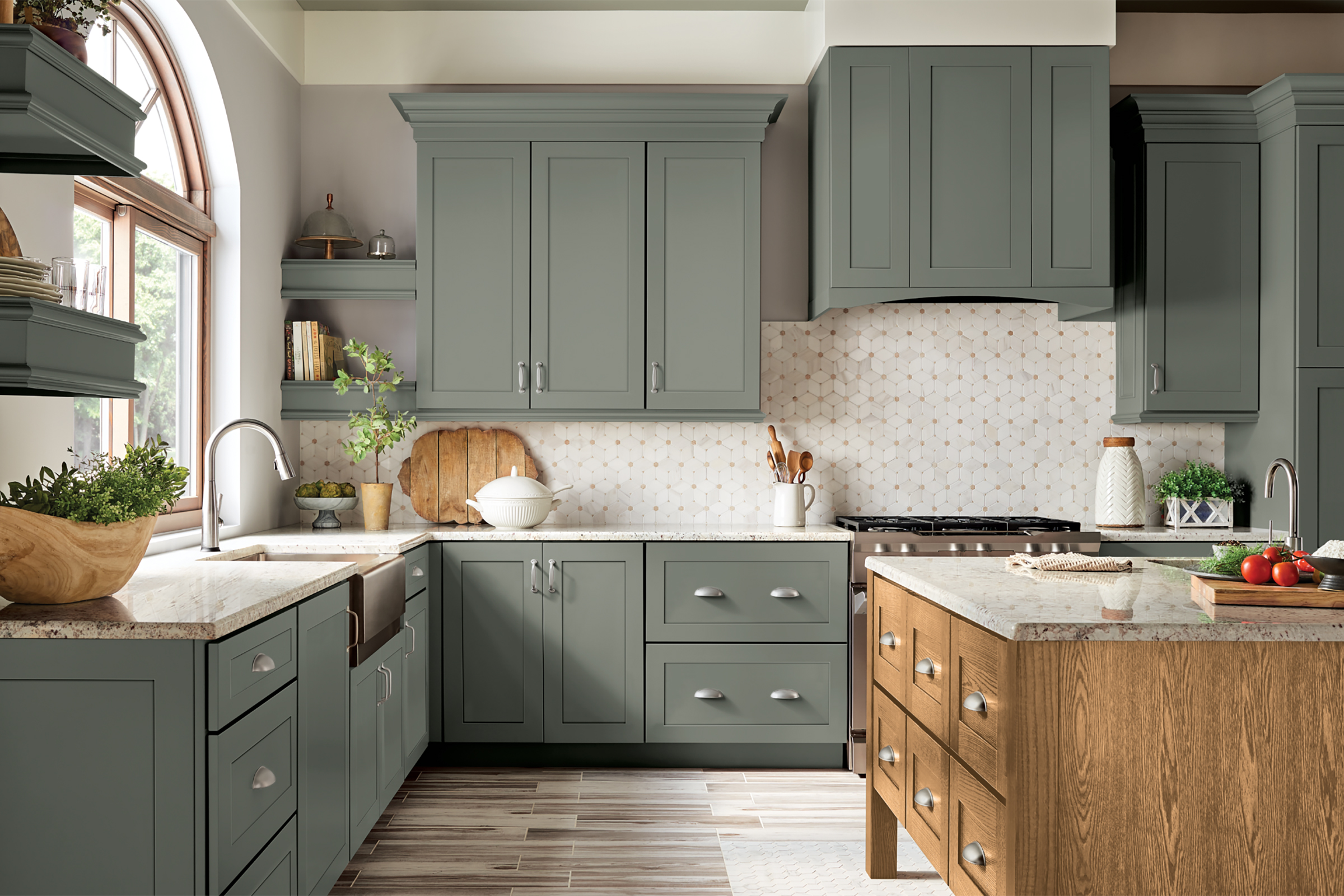 Inspiring Green Kitchen Ideas from Light Mint to Dark Green - KraftMaid