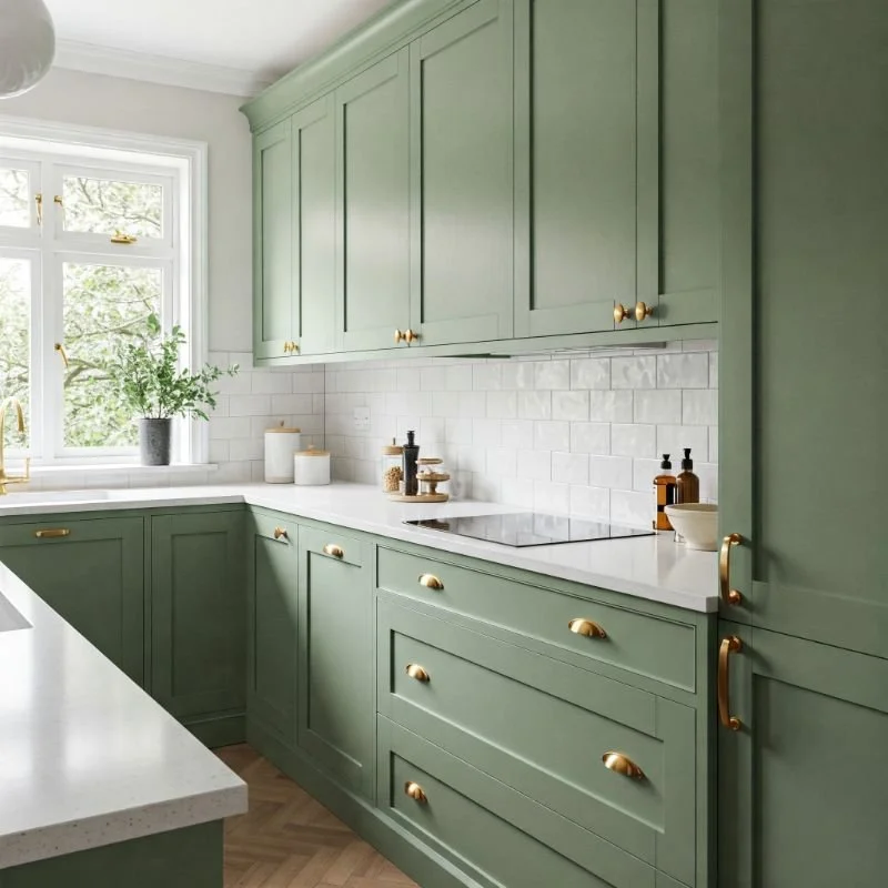 15 Stunning Modern Sage Green Kitchen Cabinets