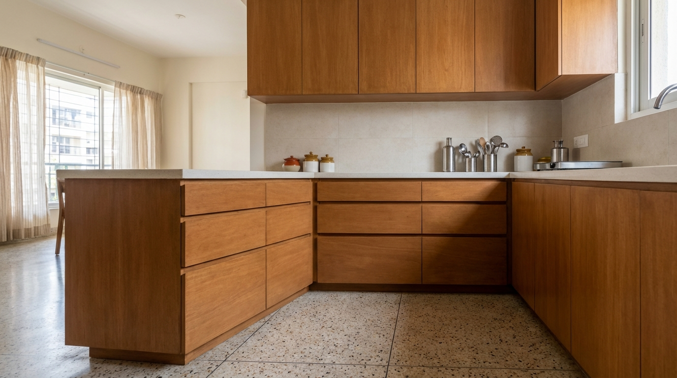 25 Modern Kitchen Plywood Designs 2026: Layouts, Materials &