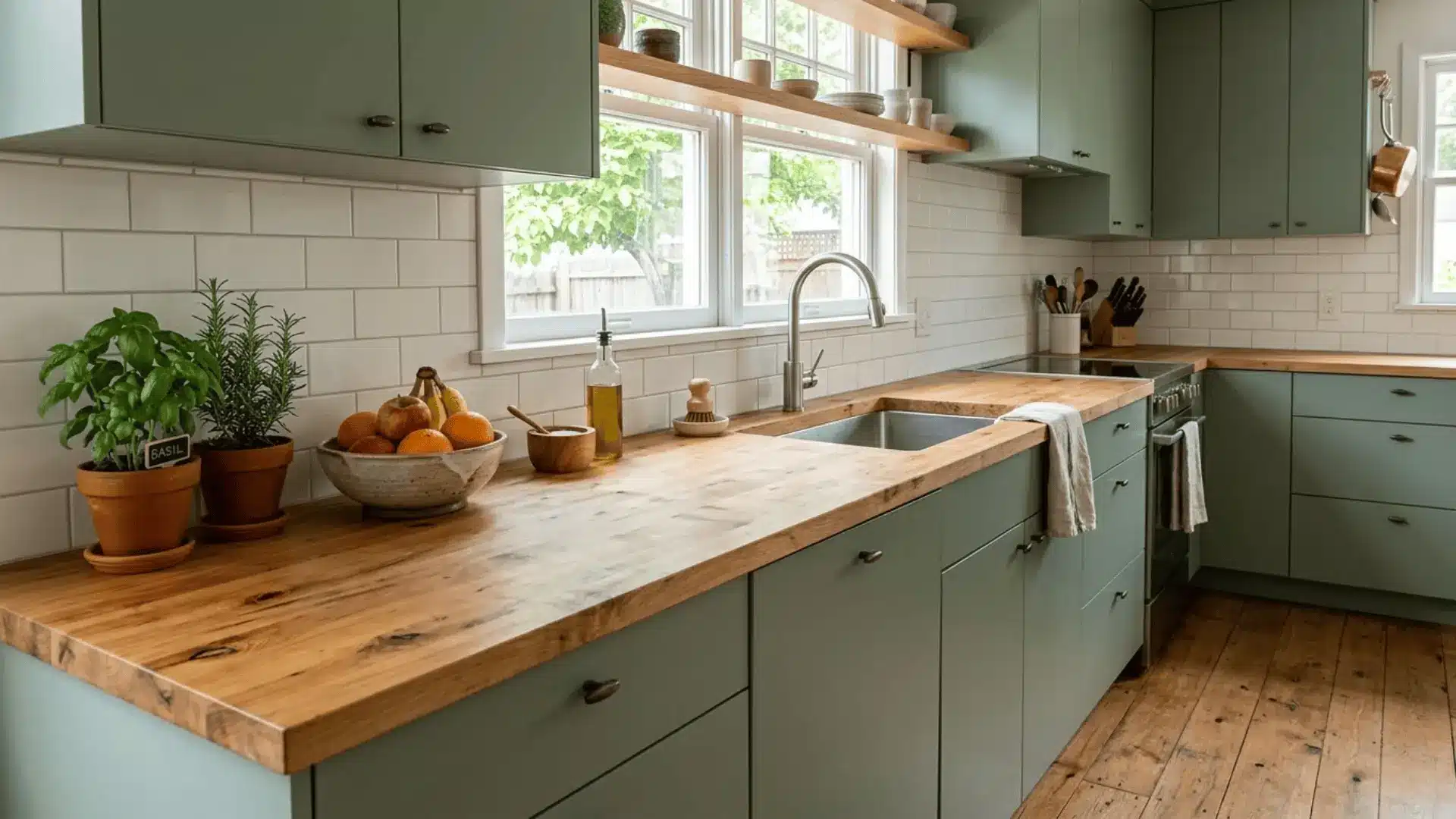 31 Rustic Sage Green Cabinets for Cozy Kitchens - Seed Sheets