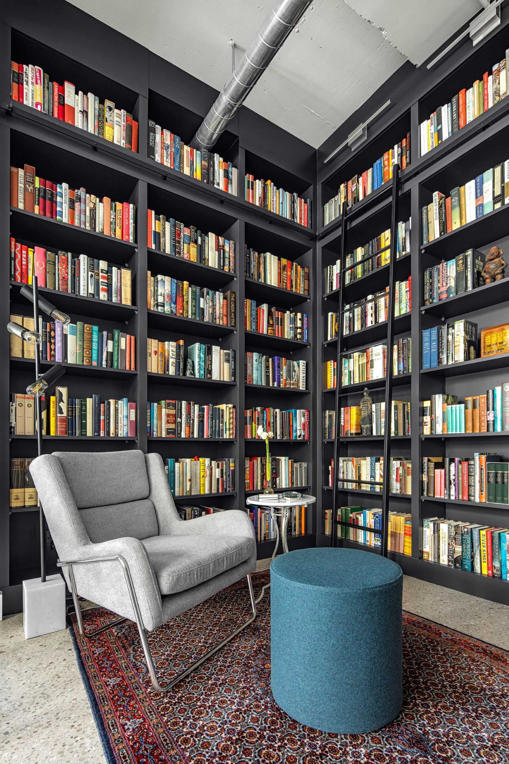 A Glass-Enclosed Library And Home Office Creates A Separate Space Inside This Apartment - Architecture Collection
