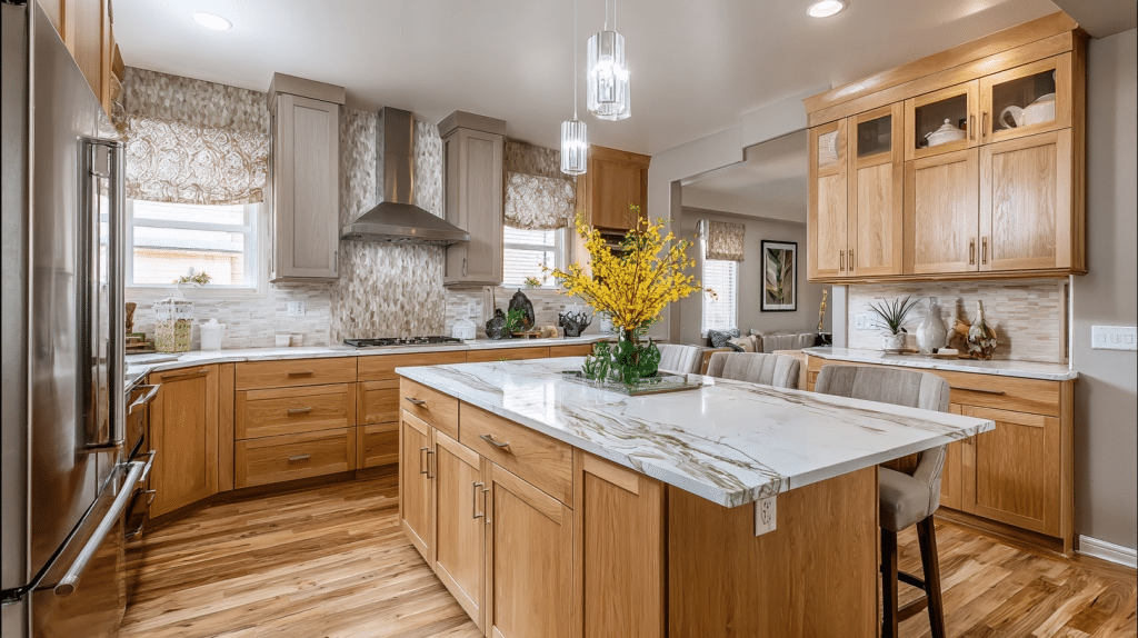 Anew Gray with Honey Oak Cabinets: A Pairing Guide - The Painted Hinge