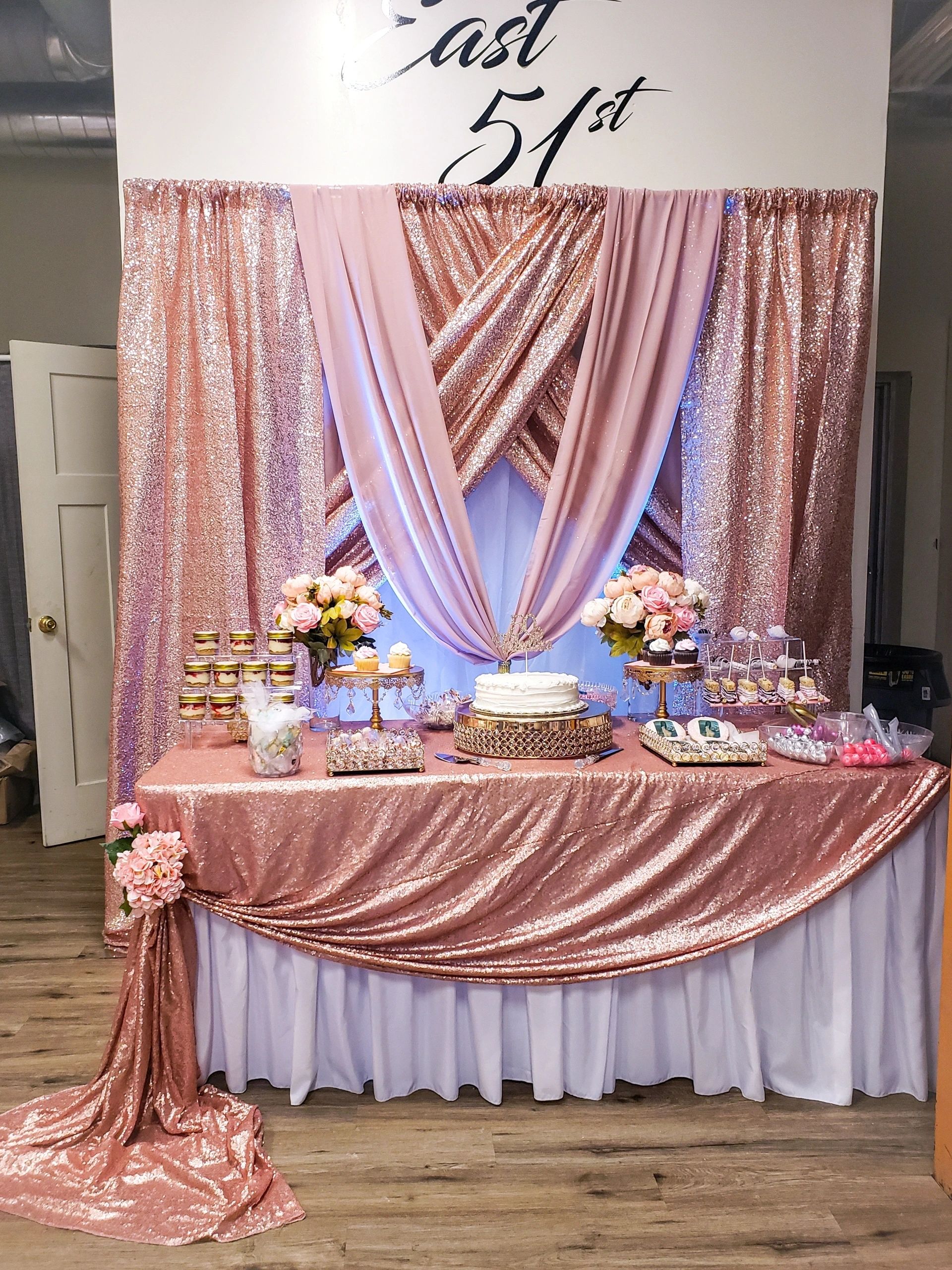 Backdrop Set up Dessert Table
