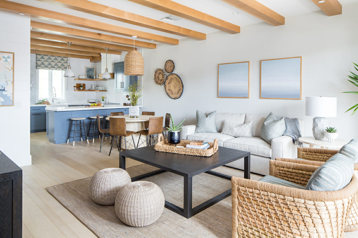 Before & After: Modern Coastal Living Room and Bedroom - Decorilla Online Interior Design
