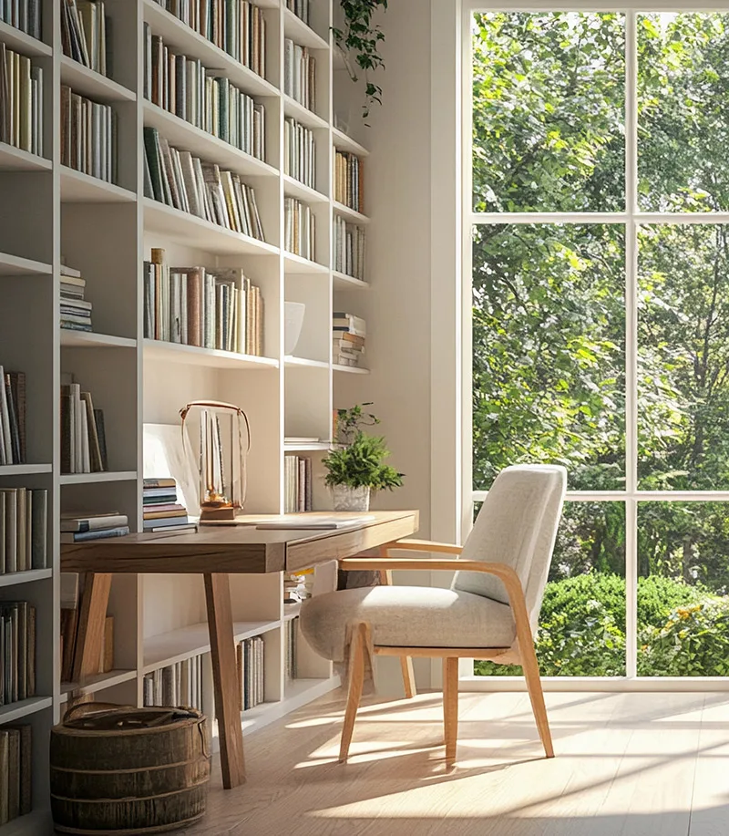 Built-In Library Shelving - StoneHill Cabinetry