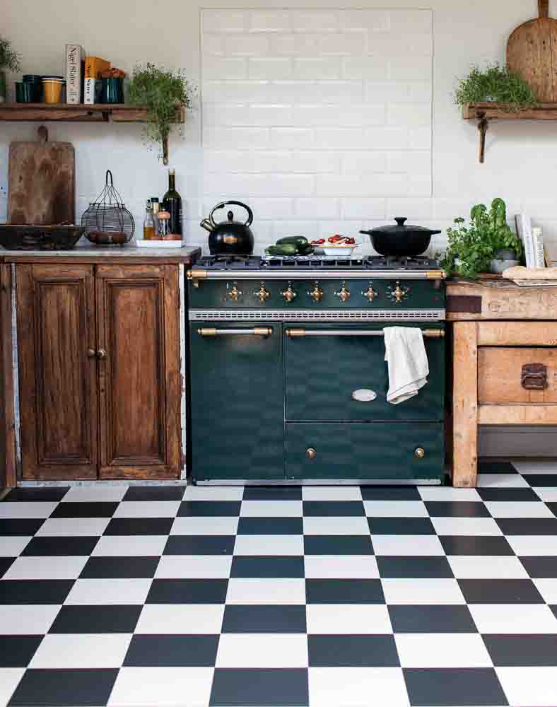 Checker floor tiles - retro-authentic 9' squares in 3 cheery patterns