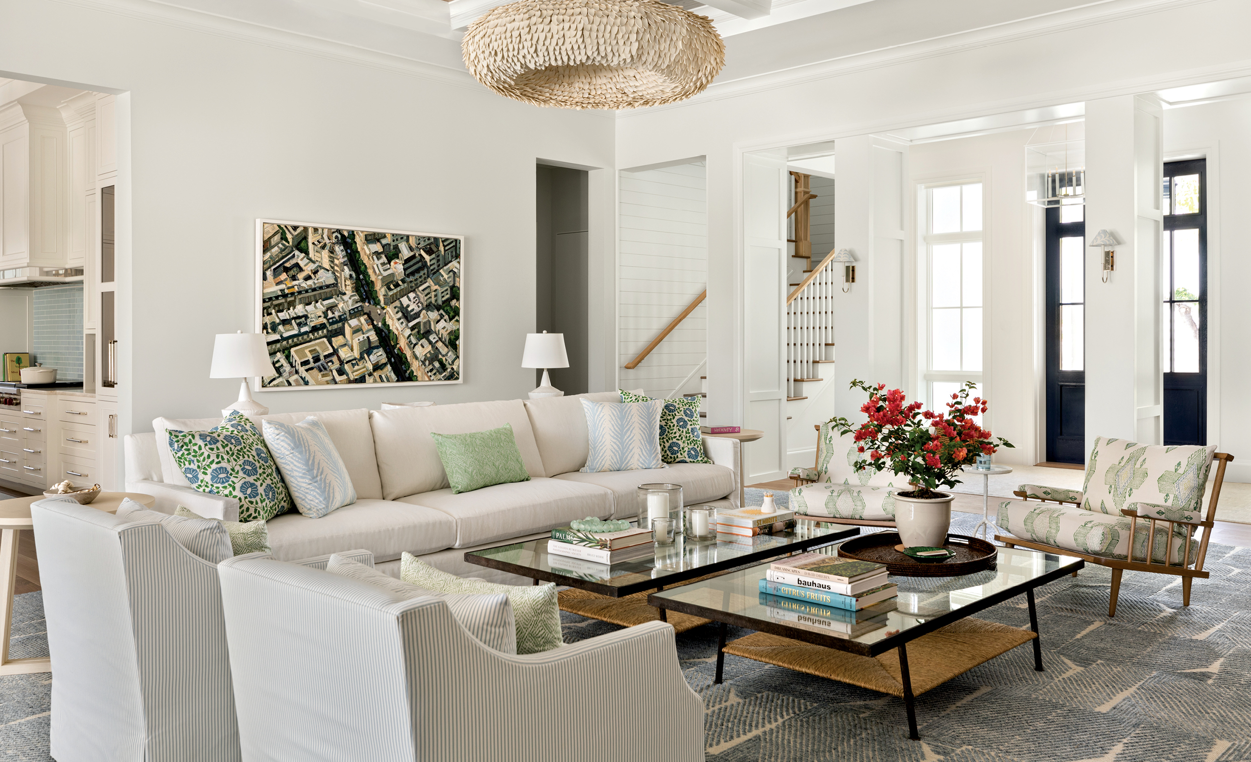Contemporary Nautical-Inspired Living Room With A Light + Airy Palette | LUXE Interiors + Design