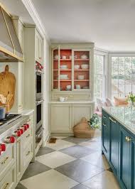 Country Kitchen With Large-Scale Checkered Flooring and Luxe Accents | HGTV