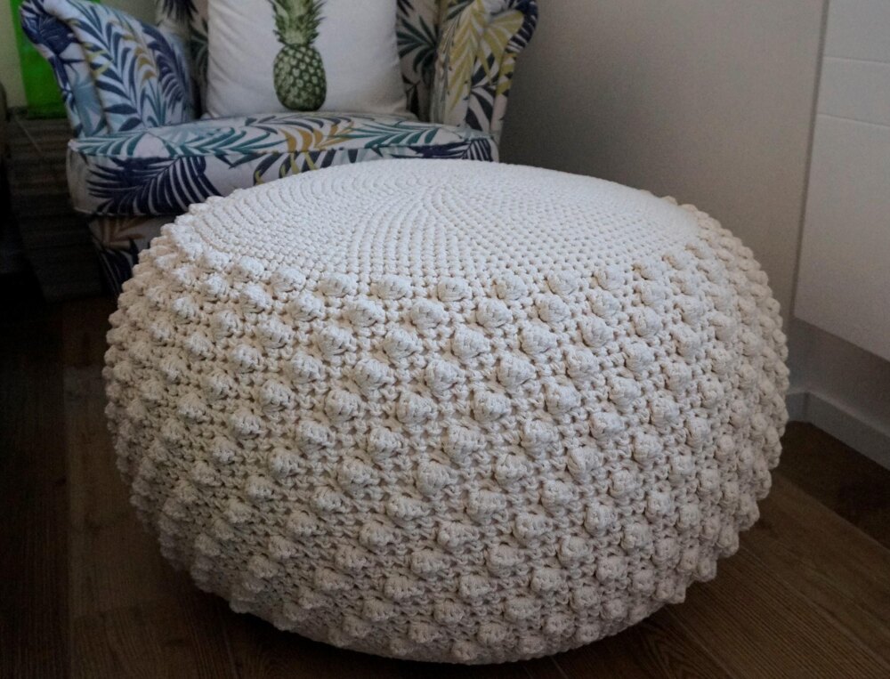 Crochet Pouf Bean Bag Chair Crochet Pattern Bobble Pouf Ottoman Bean Bag Video Tutorial