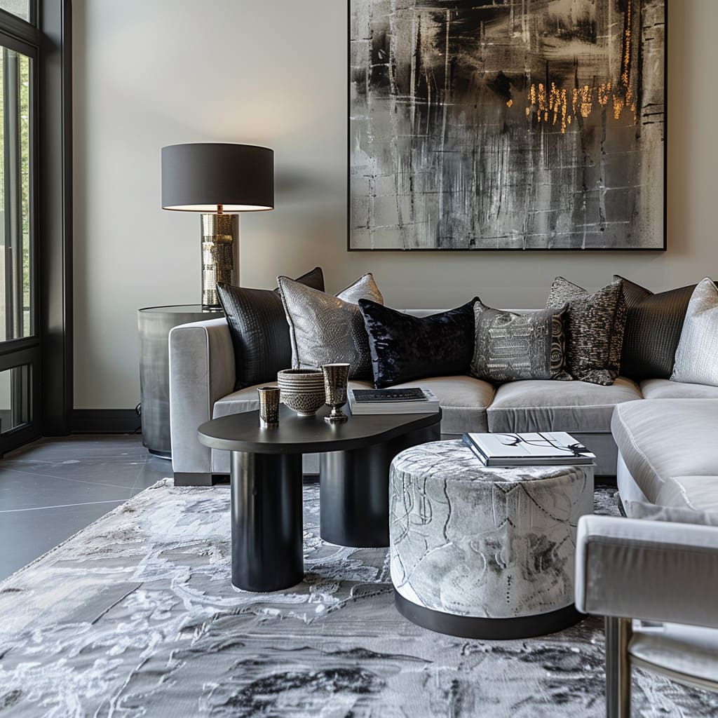 Design Ideas for a Living Room with a Grey Sofa and Decor