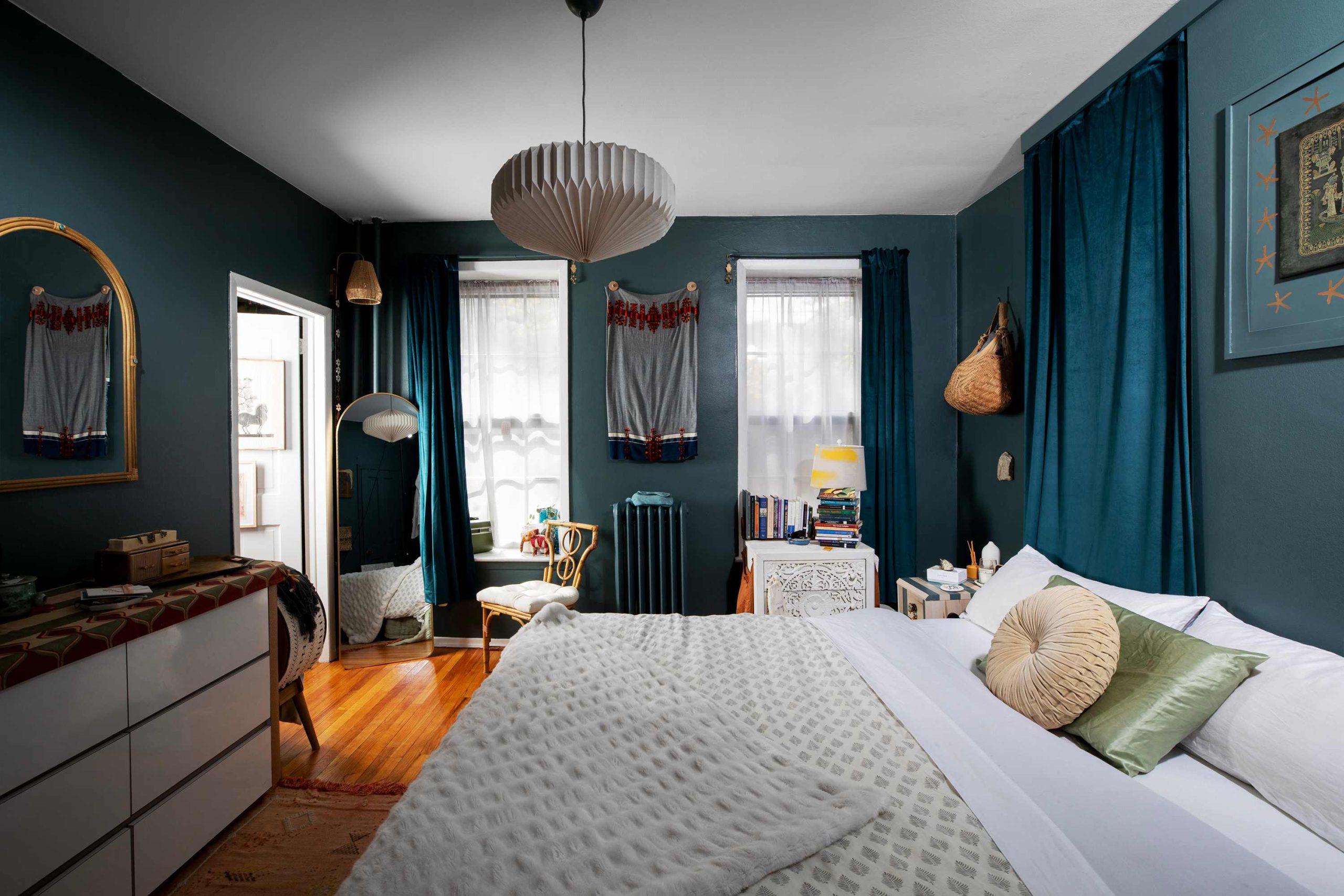 Dreamy Bedroom Makeover w/ Farrow & Ball's Inchyra Blue Paint | Apartment Therapy