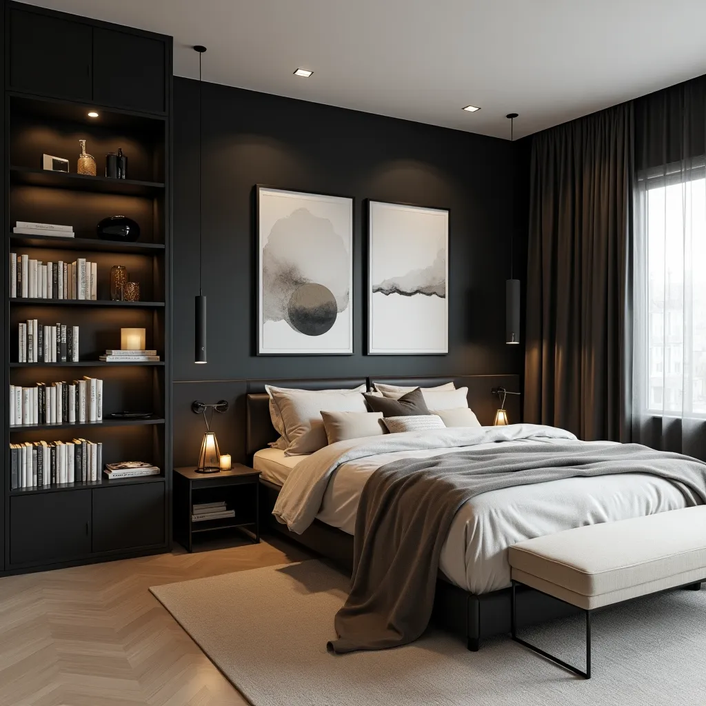 Elegant Black and Beige Bedroom Ideas for Balanced Style
