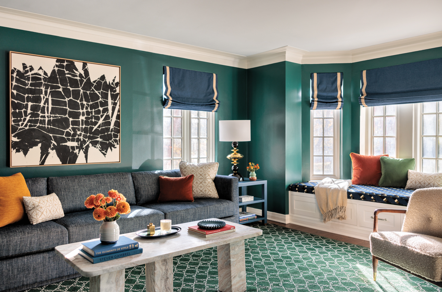 Embrace Emerald Hues In This Denver Tudor-Style Home | LUXE Interiors + Design