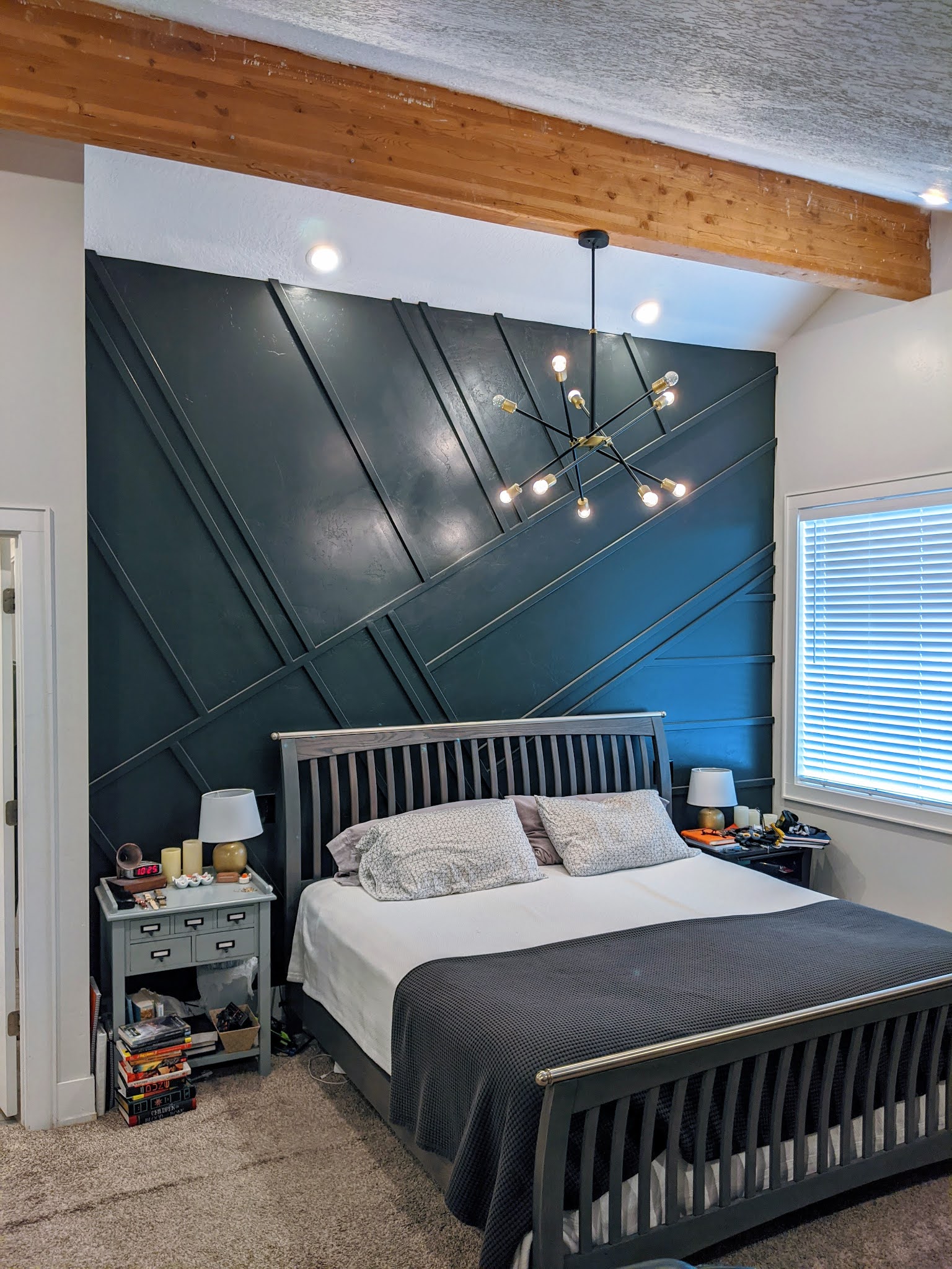 Geometric Black Wall Treatment in the Master Bedroom | Elesa Hagberg