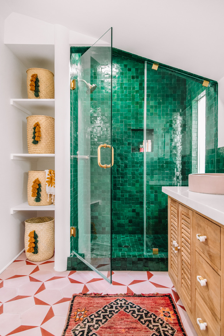 Green Shower Tile Is One Bathroom Trend We Can Definitely Get Behind