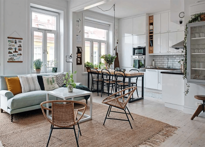 How to Define Zones in An Open Kitchen-Living Room Space? - A House in the Hills