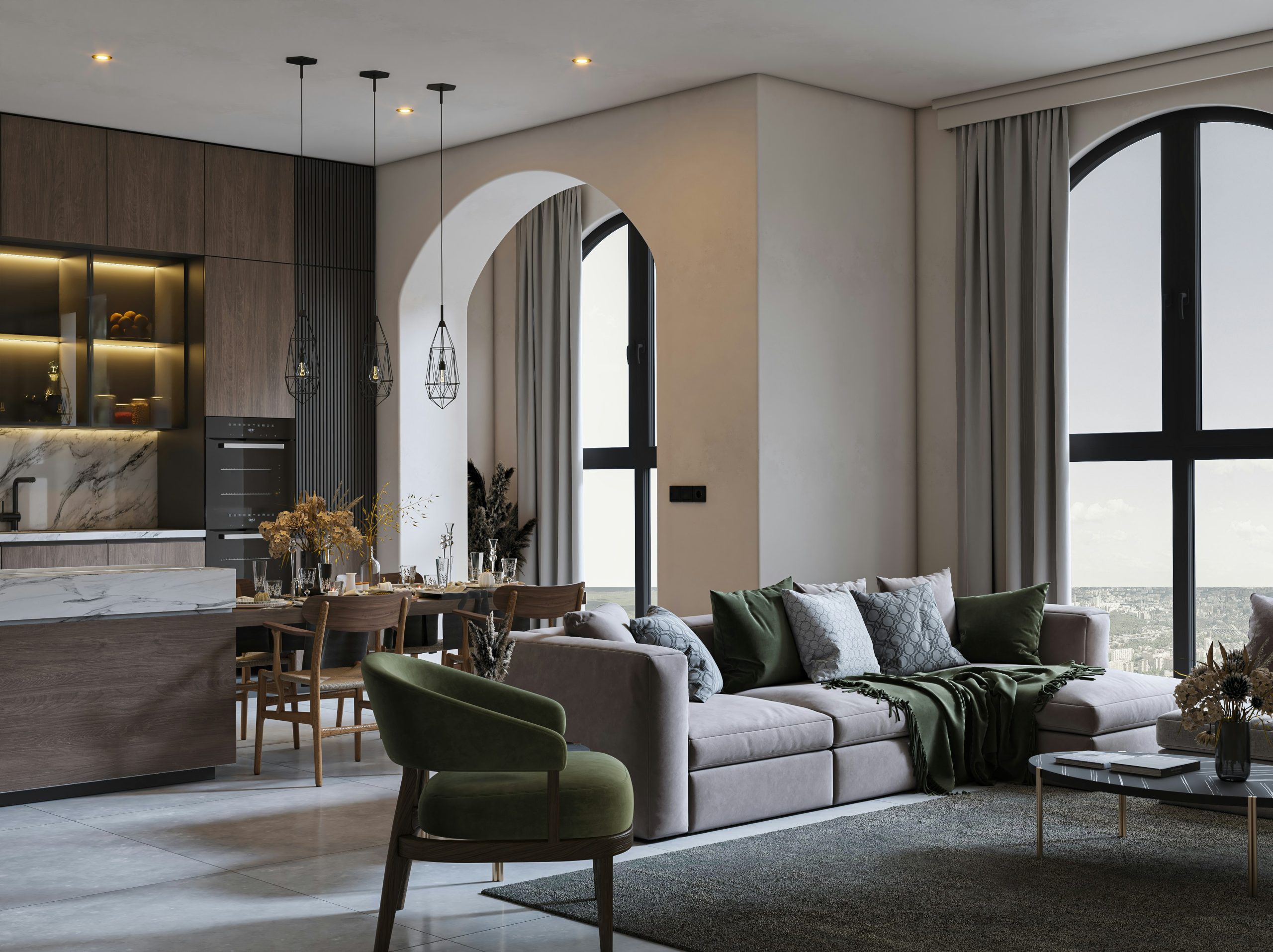 Interior Design Livingroom And Kitchen