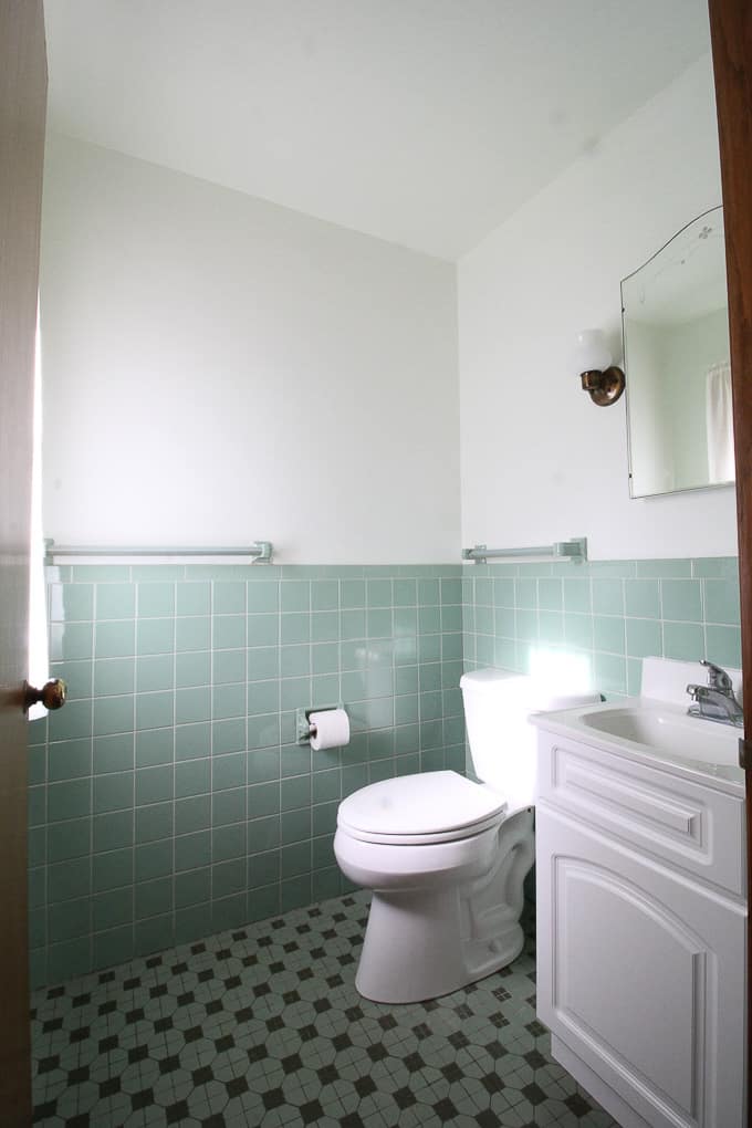 Modern Master Bathroom Renovation-002 - Bright Green Door