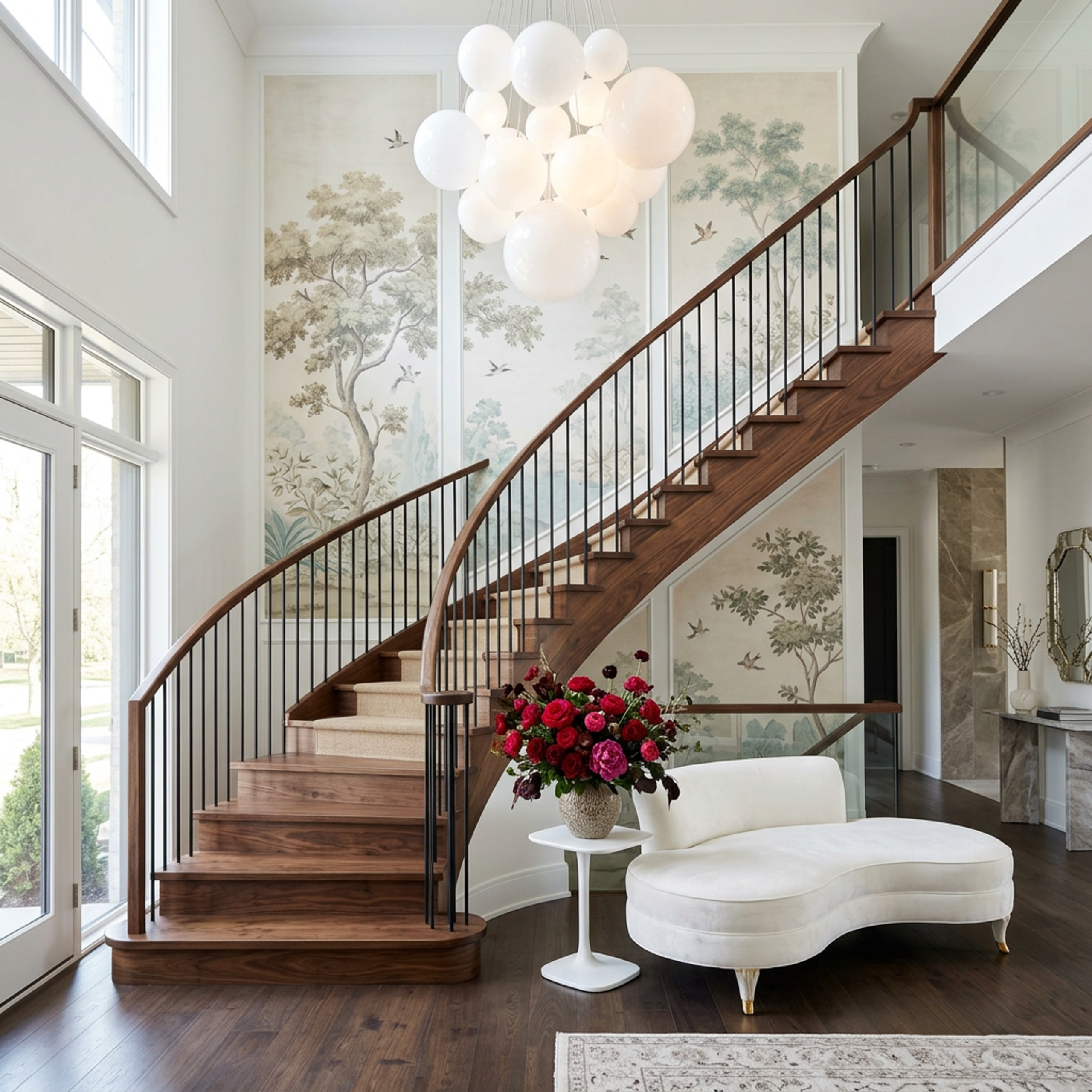 Modern Straight Staircase Design with Warm Wooden Steps and Railings | Livspace