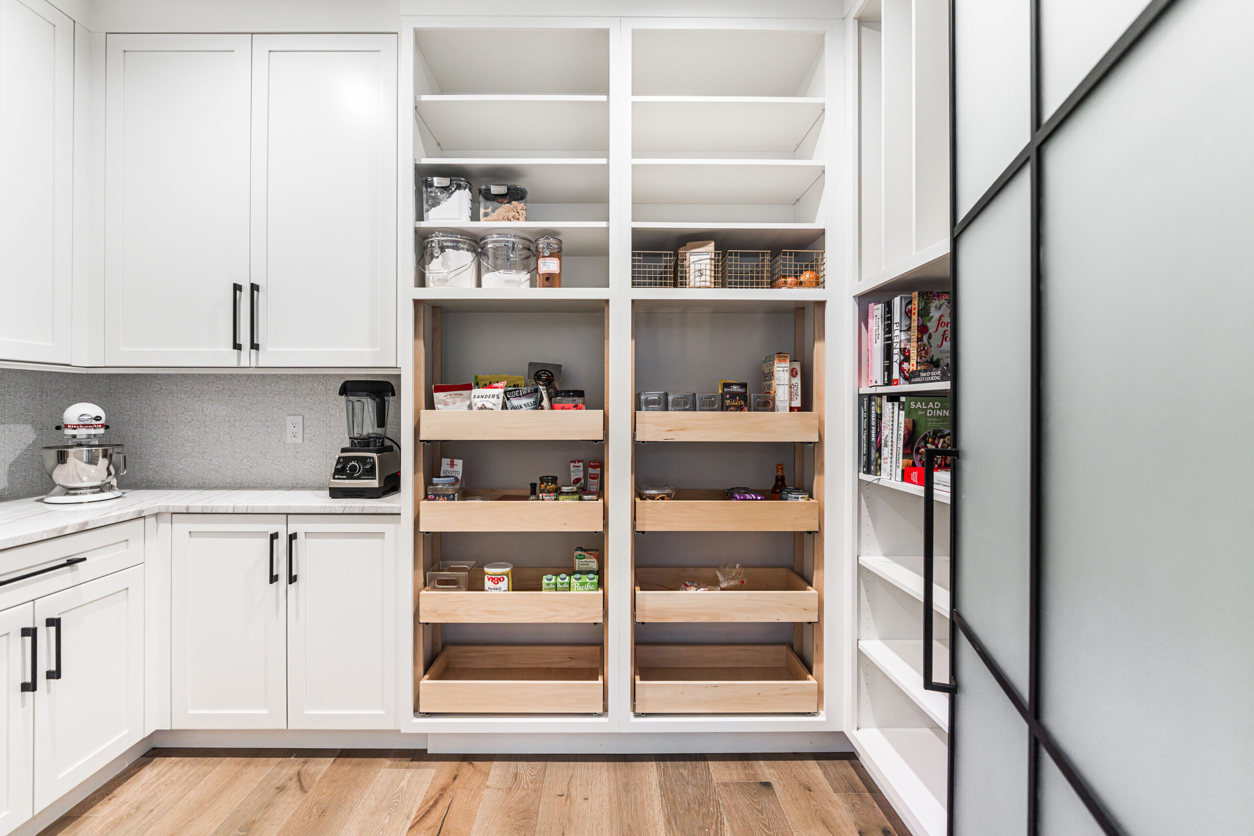 Pantry with Open Shelves - Crystal Cabinets